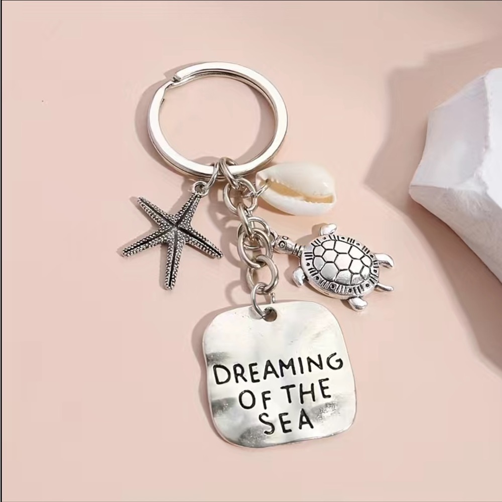 Turtle Starfish Keychain Pendant Dreaming Of The Sea Alloy Key Ring Bag